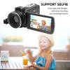 Asixxsix 4K Video Camera, 56MP Vlogging Camera with Microphone Stabilizer Wide Angle Lens, 18X Digital Zoom, 3 Inch for Baby Growth Records, Travel, Wedding view 2