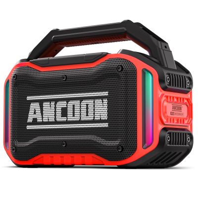 ANCOON Speakers Bluetooth Wireless: 80W(Peak) Loud Speaker with Bass, 20H Playtime, IPX6 Waterproof, Large Jobsite Speakers for Work, Outdoor, Workshop, Garage, Portable Speaker with TWS (Red)