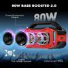 ANCOON Speakers Bluetooth Wireless: 80W(Peak) Loud Speaker with Bass, 20H Playtime, IPX6 Waterproof, Large Jobsite Speakers for Work, Outdoor, Workshop, Garage, Portable Speaker with TWS (Red) view 2