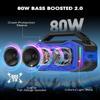 ANCOON Speakers Bluetooth Wireless: 80W(Peak) Loud Speaker with Bass, 20H Playtime, IPX6 Waterproof, Large Jobsite Speakers for Work, Outdoor, Workshop, Garage, Portable Speaker with TWS (Blue) view 2