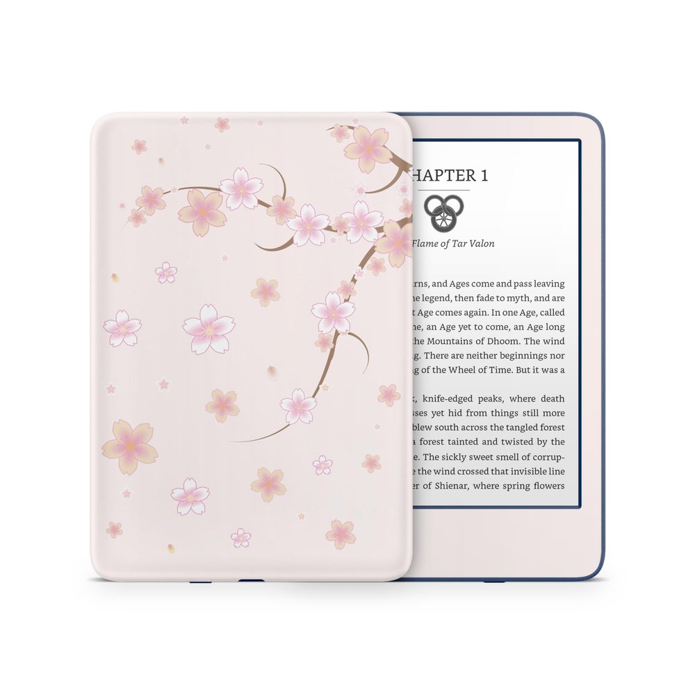 Tacky Design Cherry Blossom Skin Decal, Floral Stickers, Premium Vinyl 3M Full Wrap for Kindle (11th Gen, 2022)