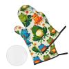 Funny Frogs Print Oven Mitts and Pot Holders Set of 4 Cute Hot Pads Heat Resistant Gloves - Heat Resistant Kitchen Accessories view 3