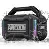 ANCOON Speakers Bluetooth Wireless: 80W(Peak) Loud Speaker with Bass, 20H Playtime, IPX6 Waterproof, Large Jobsite Speakers for Work, Outdoor, Workshop, Garage, Portable Speaker with TWS (Black) view 1