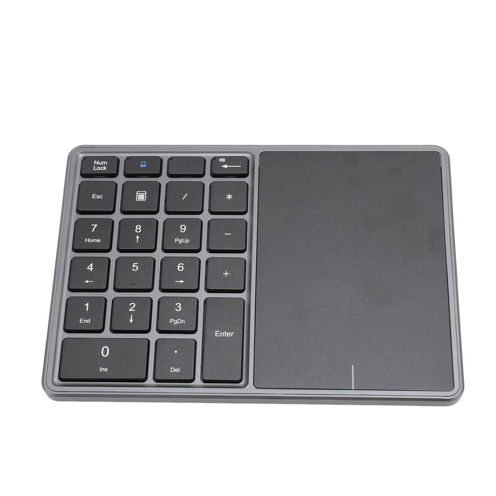 ANGGREK Number Pad, Dual Modes Rechargeable High Sensitivity Numeric Keypad for PC for Laptop (Dark Gray)