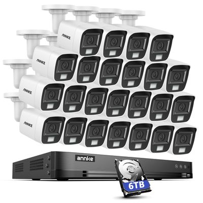 ANNKE 3K Security Camera System, 32 Channel 3K Lite AI DVR and 24pcs 5MP Outdoor IP67 Weatherproof CCTV Cameras with Smart Color Night Vision, Built-in Mic, AI Human/Vehicle Detection, 6TB Hard Drive