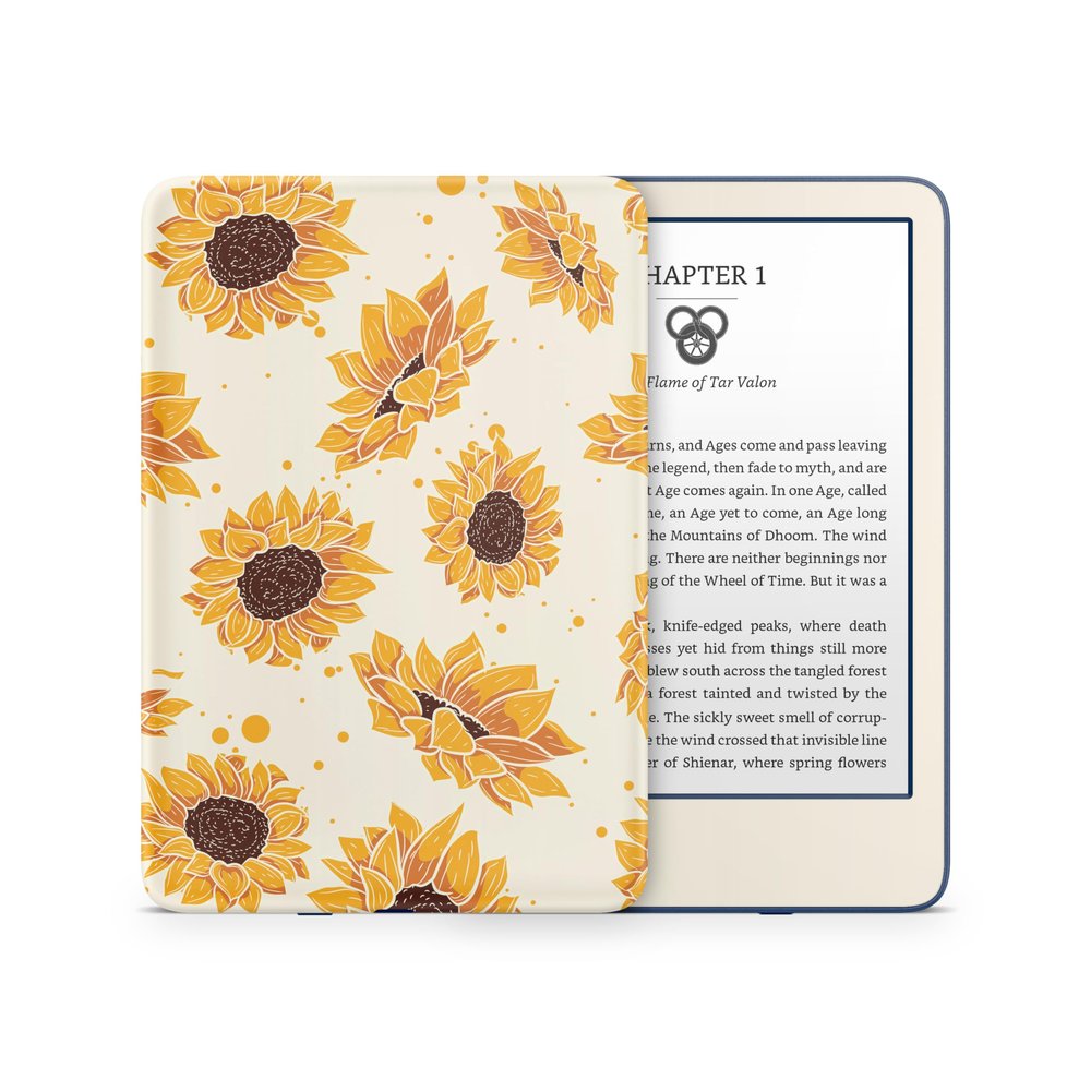 Tacky Design Sunflower Skin Decal, Yellow Kindle Sticker, Premium Vinyl 3M Full Wrap for Kindle Cover (11th Gen, 2022)
