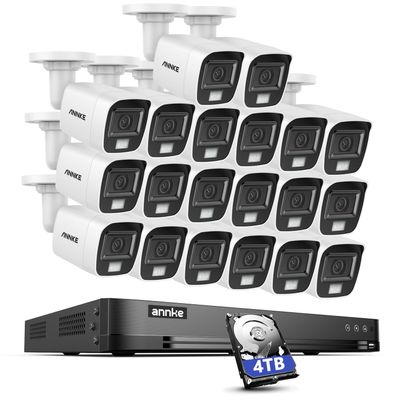 ANNKE 3K Security Camera System, 32 Channel 3K Lite AI DVR and 20pcs 5MP Outdoor IP67 Weatherproof CCTV Cameras with Smart Color Night Vision, Built-in Mic, AI Human/Vehicle Detection, 4TB Hard Drive