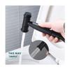 IIUUAYUVI Dual Function HandheldToilet Sprayer Brass Cold and Hot WaterFaucets Wall Mount Cloth Diaper WasherSpray Shower for Feminine Hygiene,Black(Black) view 2