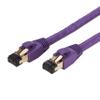 SATMAXIMUM 0.5ft Cat8 SFTP Ethernet Patch Cable 26AWG, Pure Copper, Shielded, High-Speed 40Gbps Data Transfer, 2000MHz Bandwidth, for Servers, Gaming, and Networking Purple view 3
