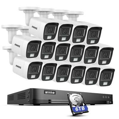 ANNKE 3K Security Camera System, 32 Channel 3K Lite AI DVR and 16pcs 5MP Outdoor IP67 Weatherproof CCTV Cameras with Smart Color Night Vision, Built-in Mic, AI Human/Vehicle Detection, 6TB Hard Drive