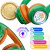 Contixo Kids Bluetooth Headphones, Green Wireless & Wired Over-Ear 85dB Volume Limiting, LED Lights, Foldable, Adjustable Headband, Mic Lightweight Noise-Limiting Design for Boys & Girls view 2