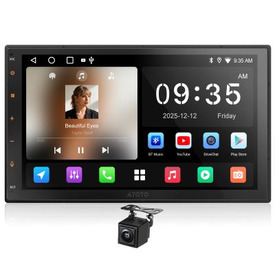 ATOTOZONE A5L Android Double DIN Car Stereo 7 Inch Wireless CarPlay & Wireless Android Auto, Wi-Fi/Bluetooth/USB Tethering, 24B-EQ&DSP, Mirror Link, HD LRV, Backup Camera, FM/AM/RDS