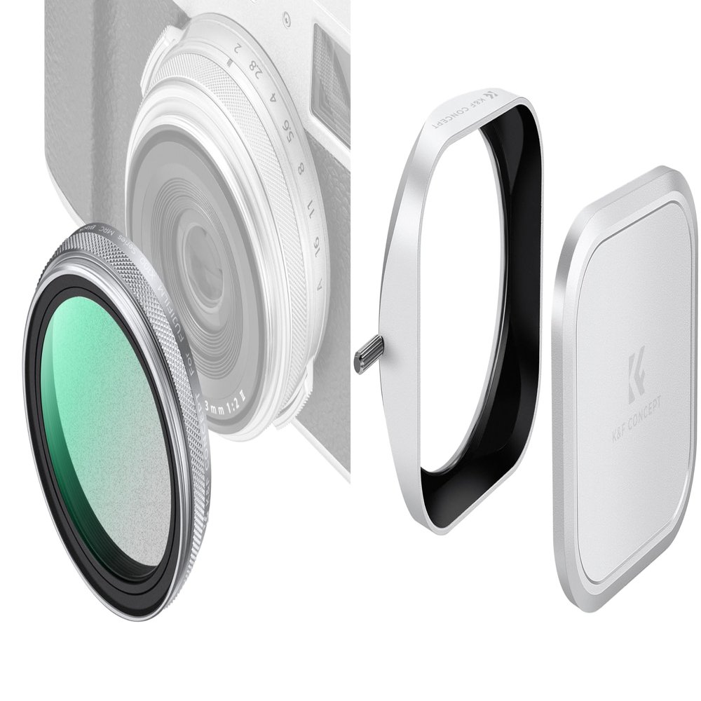Black Mist Diffusion 1/4 Filter+ Lens Hood+ Lens Cap Kit (3 PCS) for Fujifilm X100 Series Camera X100/X100F/X100S/X100T/X100V/X100VI