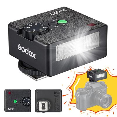 Godox IM30 Camera Flash,230 Full-Power Mini Manual Flash for Sony zv1/Sony zve10/Ricoh gr3/Canon/Nikon/Fuji/Olympus Camera