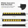 20Amp Power Strip Surge Protector, Durable Metal 8-Outlets with Heavy Duty 20 amp 10Ft 12 Gauge Extension Cord for Garage Workshop & Industrial Use, 1200J view 2