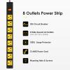 20Amp Power Strip Surge Protector, Durable Metal 8-Outlets with Heavy Duty 20 amp 10Ft 12 Gauge Extension Cord for Garage Workshop & Industrial Use, 1200J view 4
