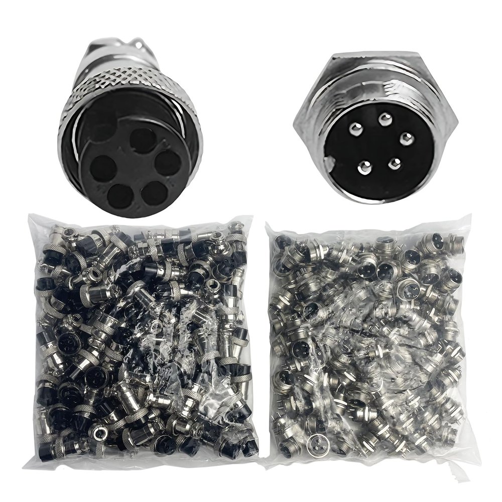 GX12, 5-Pin, Panel-Mount, Circular Connector, Male & Female, 7A 125V