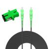 Buacoz Fiber Optic Internet Cable 15M/50ft SC/APC to SC/APC Outdoor Armored Jumper Optical Patch Cord Single-Mode Simplex 9/125m FTTH 1 Steel Wire+2 FRP Strength Member LSZH Black view 1