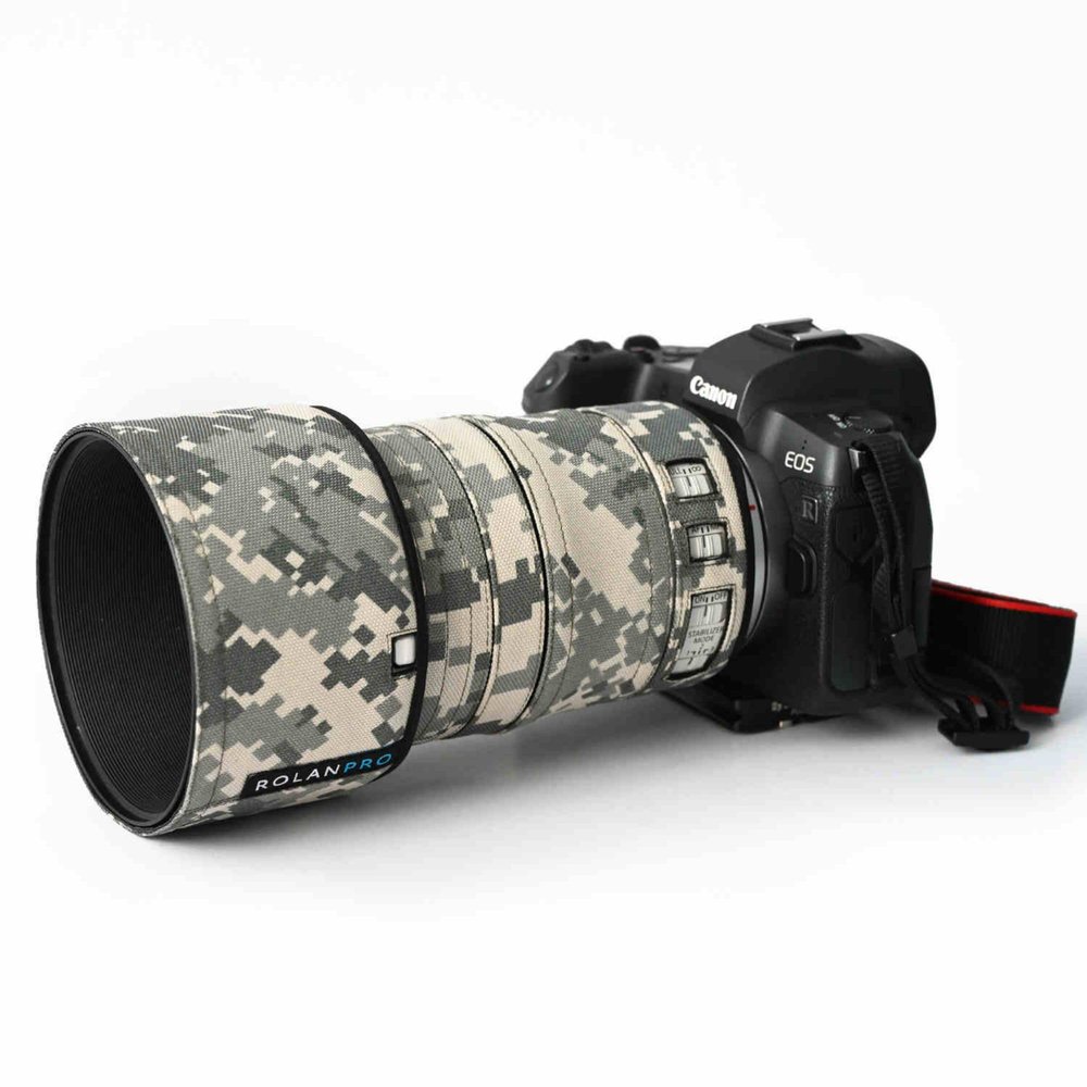 Rolanpro Waterproof Lens Camouflage Cover for Canon RF 70-200mm F4 L Rain Cover Telephoto Lens Protective Sleeve Case Clothing#UCP