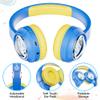 Contixo Kids Bluetooth Headphones, Blue Wireless & Wired Over-Ear 85dB Volume Limiting, LED Lights, Foldable, Adjustable Headband, Mic Lightweight Noise-Limiting Design for Boys & Girls view 4