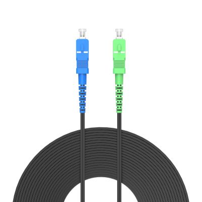 Buacoz Outdoor Armored Fiber Optic Internet Cable SC/UPC to SC/APC Single-Mode Simplex 9/125m FTTH Jumper Optical Patch Cord 1 Steel Wire+2 FRP Strength Member LSZH Black(30Meter/98ft)