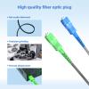 Buacoz Outdoor Armored Fiber Optic Internet Cable SC/UPC to SC/APC Single-Mode Simplex 9/125m FTTH Jumper Optical Patch Cord 1 Steel Wire+2 FRP Strength Member LSZH Black(30Meter/98ft) view 2