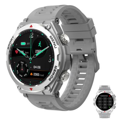 Azgqswr Military Smart Watch for Men with 1.52 HD Waterproof Answer/Make Call,Outdoor Smart Watch with Heart Rate,SpO2,Sleep Monitoring Compatible with iOS and Android
