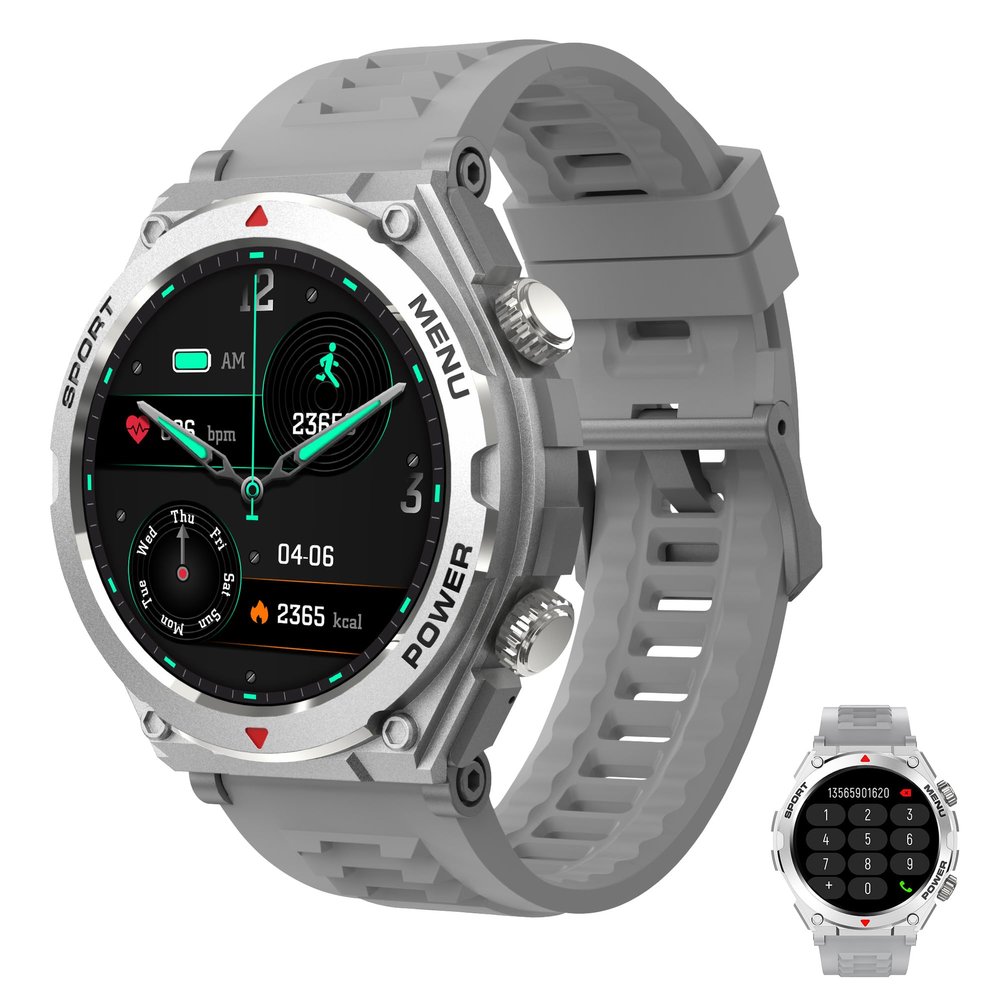 Azgqswr Military Smart Watch for Men with 1.52 HD Waterproof Answer/Make Call,Outdoor Smart Watch with Heart Rate,SpO2,Sleep Monitoring Compatible with iOS and Android