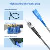 Buacoz SC to ST Outdoor Armored Fiber Optic Internet Cable,100Meter/328ft Single Mode Simplex 9/125m FTTH Jumper Optical Patch Cord, 1 Steel Wire+2 FRP Strength Member LSZH Black view 2