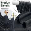10ftx12ft Wrinkle Free Black Backdrop Curtain, 2 Panels 12FT Height Black Drapes for Wedding, Silky Polyester Photo Back Drop Cloth Draping for Birthday Party Photography Background view 2
