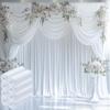 10ftx12ft Wrinkle Free White Backdrop Curtain, 8 Panels 12FT Height White Wedding Backdrop Drapes, Silky Polyester Back Drop Cloth for Birthday Photography Background Party Backdrop Draping view 1