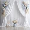 10ftx12ft Wrinkle Free White Backdrop Curtain, 8 Panels 12FT Height White Wedding Backdrop Drapes, Silky Polyester Back Drop Cloth for Birthday Photography Background Party Backdrop Draping view 3