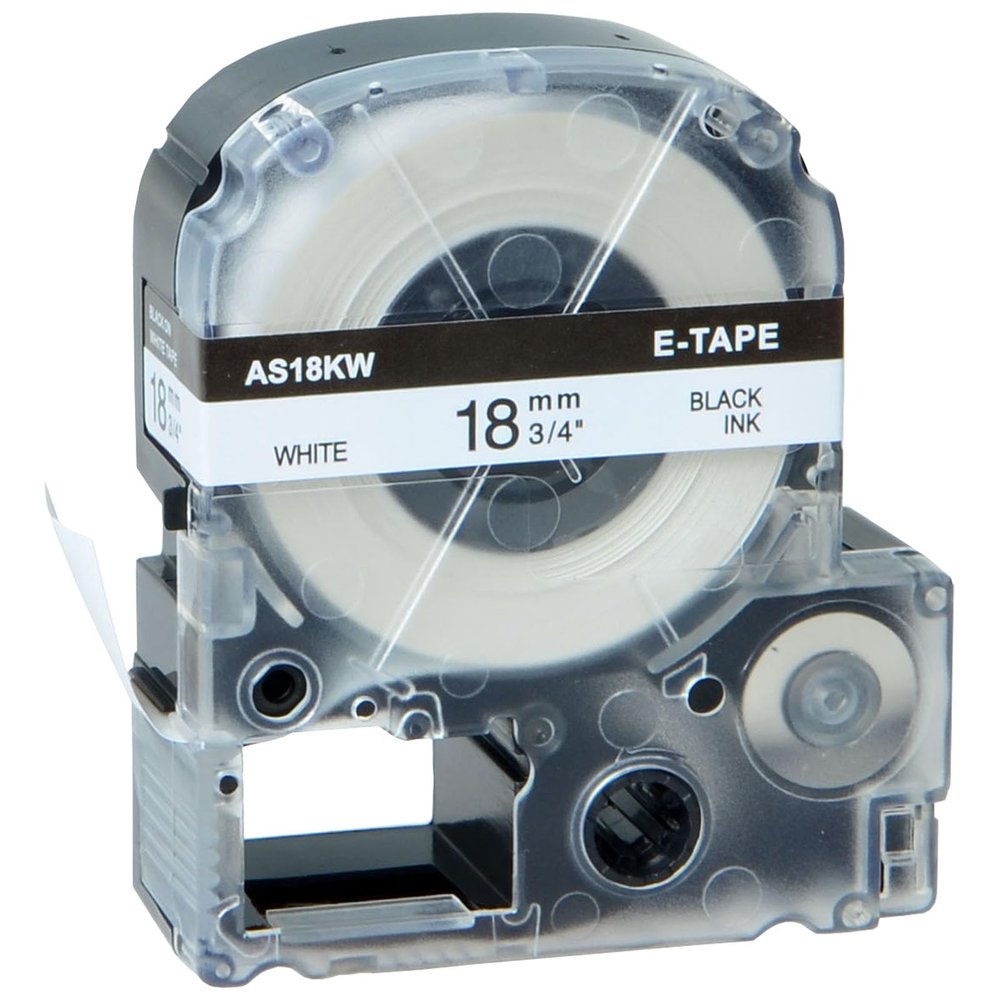 GREENCYCLE 50PK Compatible for LW LK-5WBN LC 5WBN9 SS18KW 18mm 3/4" Black on White Label Tape for LabelWorks LW-700 LW-900P LW-1000P LW-PX300 LW-PX350