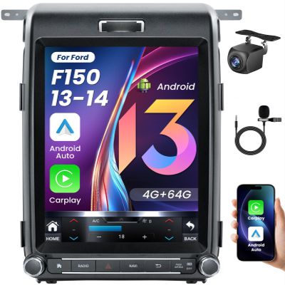 [8Core 4GB+64GB] Car Radio Stereo for Ford F150 2013 2014: Android 13 12.1 Inch Touch Screen with CarPlay Android Auto 5G WiFi GPS Bluetooth FM AM DSP SWC 1080P Backup Camera (Support OTA Upgrade)