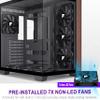 FOIFKIN M9 PC Case -Wood Walnut Front Pane, Pre-Installed 7 NoLED Fan, ATX Mid-Tower Gaming PC Case, 270 Panoramic Glass, Type-C, Black, FOIFKIN (Black, 7 NoLED Fans) view 4