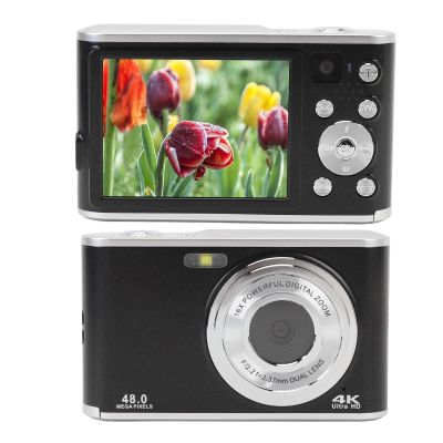 48MP Digital Camera, 4K HD 700mAh Compact Travel Video Camera for Kids Beginner, Dual Camera Design for Selfies and Videos, Video Mode and Anti Shake Function for Live Streaming