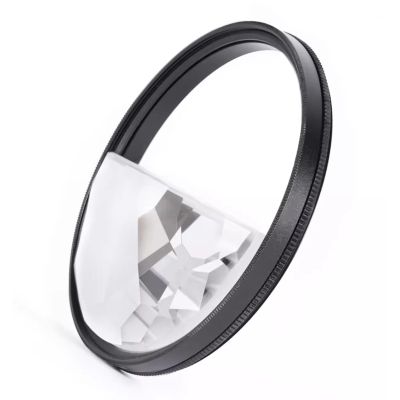Vituord Half Kaleidoscope Filter, Split Glass Prism Lens Filter, Fractal Filter to Refract Multiple Images, Optical Glass Prism Filter, for DSLR Cameras (77mm)