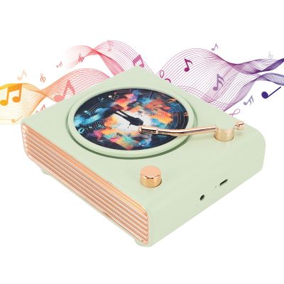 XUMIUZIY Vintage Bluetooth5.0 Speaker, 360 HiFi Sound Bluetooth5.0 Record Player Speaker with Colorful Light, 1200mAh Battery Classic Record Player for Home/Party/Outdoor/Beach