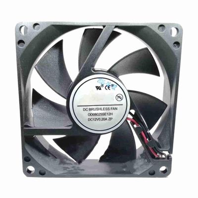 0D08025SE12H 80X80X25MM 12V 0.2A 2-Wire Cooling Fan