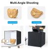 50cm Foldable LED Light Box, Portable Photo Studio, 3 Lighting Modes + 10 Levels of Brightness + 12 Solid Color Backgrounds, Indoor Photography Equipment view 3