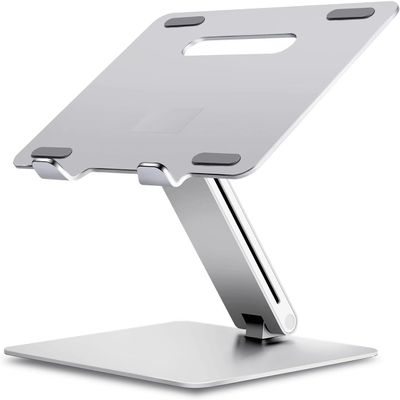 aiqiua Laptop Stand for Desk, Ergonomic Adjustable, Portable Hollow-Carved Aluminum Alloy Computer Stand with 10 to 15.6 Inches Notebook Computer