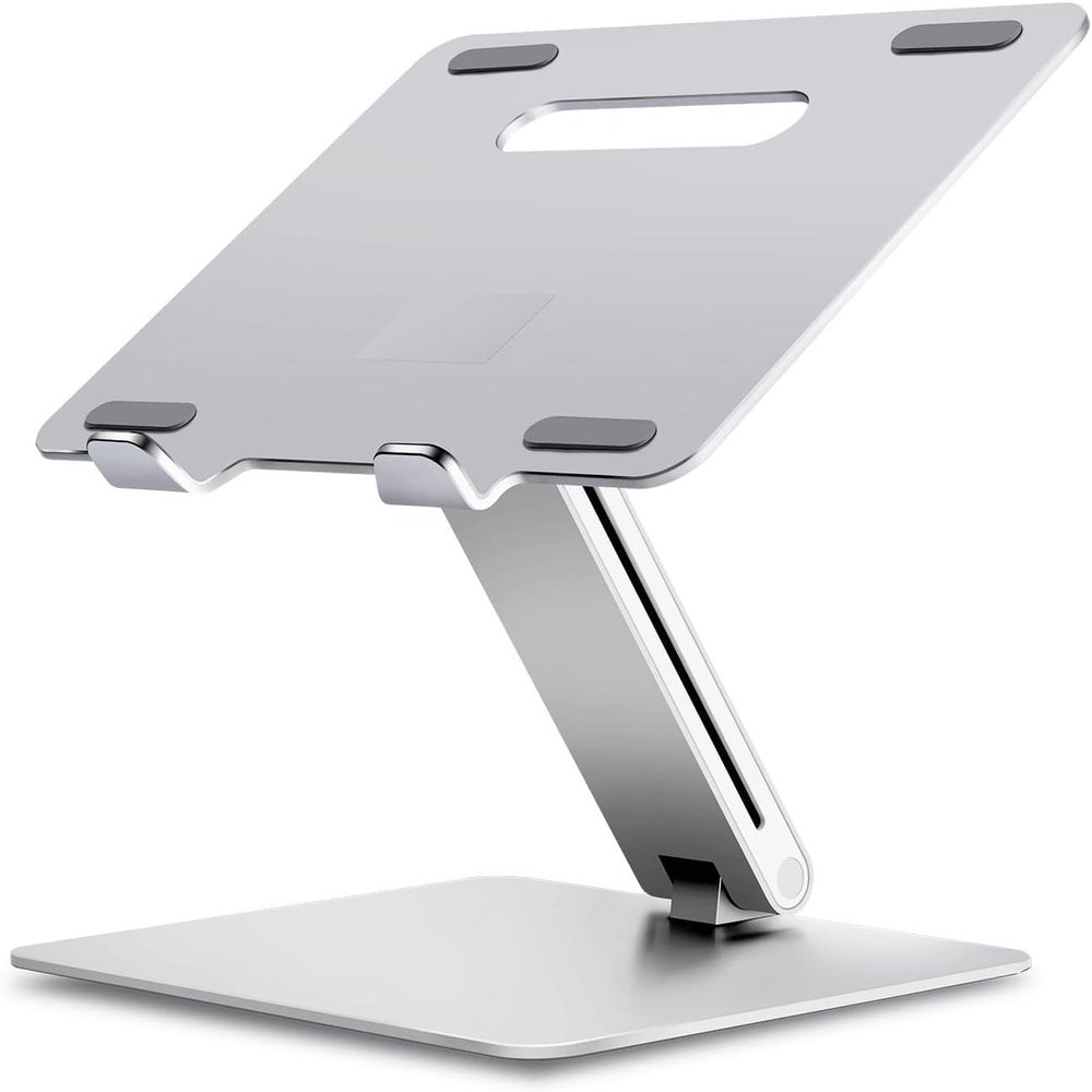 aiqiua Laptop Stand for Desk, Ergonomic Adjustable, Portable Hollow-Carved Aluminum Alloy Computer Stand with 10 to 15.6 Inches Notebook Computer