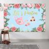 20X10ft Let's Partea Party Banner Photo Backdrop Photography Background for Women Little Girls, Blue Tea Time Birthday Wedding Party Backdrops Photo Booth Prop Decorations Wall Decor Tablecloth view 3