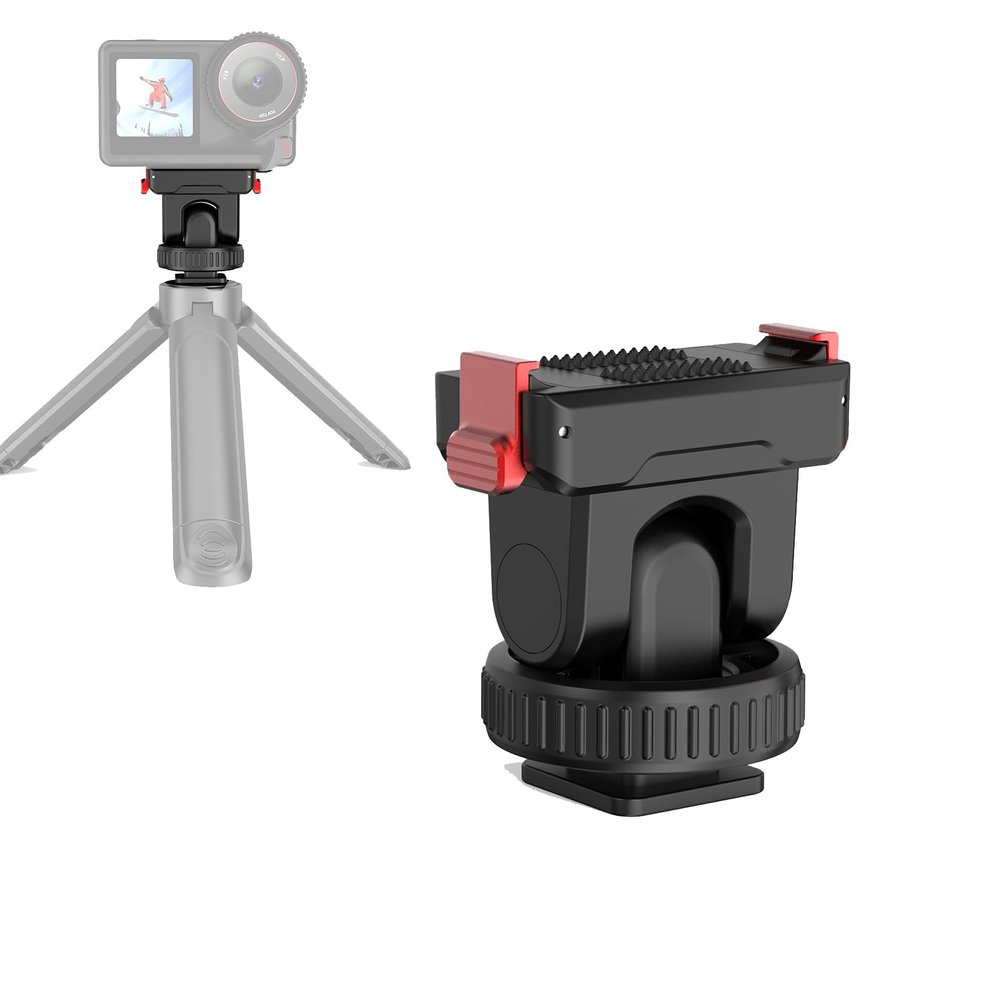 Action Camera Gimbal Adapter Mount Compatible for DJI Osmo Action 5 Pro/4/3 Magnetic Quick Release Tripod Mount, 1/4"-20 and Cold Shoe Mount Adapter for Tripod Selfie Stick PTZ DSLR Camera