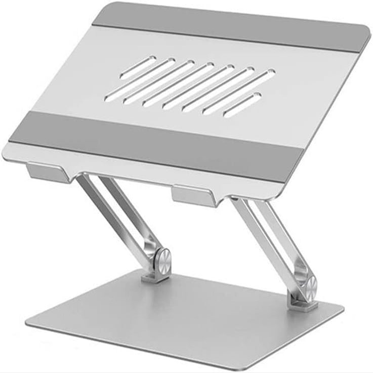 aiqiua Laptop Stand, Adjustable Laptop Stand, Ergonomic Laptop Riser Holde, Foldable Aluminum Alloy Computer Stand with 10 to 15.6 Inches Notebook Computer(Silver)
