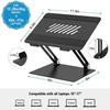 aiqiua Laptop Stand, Adjustable Laptop Stand, Ergonomic Laptop Riser Holde, Foldable Aluminum Alloy Computer Stand with 10 to 15.6 Inches Notebook Computer(Silver) view 2