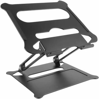 aiqiua Laptop Stand, Adjustable, Portable Foldable Aluminum Alloy Laptop Riser, with 10 to 15.6 Inches Notebook Computer(Black)