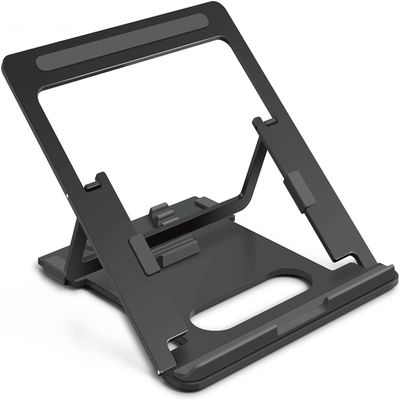 aiqiua Laptop Stand, Foldable Laptop Stand, 5-Level Height Adjustable Ergonomic with 10 to 15.6 Inches Notebook Computer(Black)