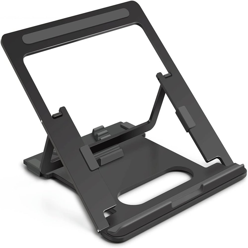 aiqiua Laptop Stand, Foldable Laptop Stand, 5-Level Height Adjustable Ergonomic with 10 to 15.6 Inches Notebook Computer(Black)