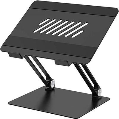 aiqiua Laptop Stand, Adjustable Laptop Stand, Ergonomic Laptop Riser Holde, Foldable Aluminum Alloy Computer Stand with 10 to 15.6 Inches Notebook Computer(Black)